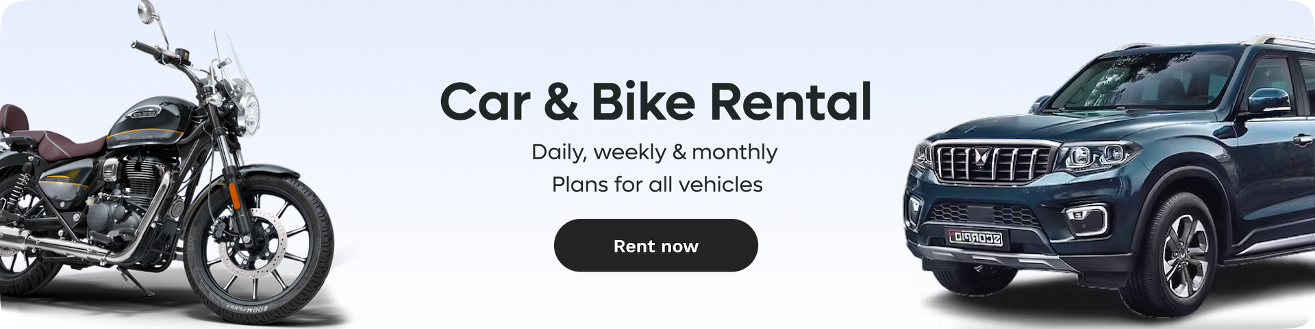 car and bike rental packages