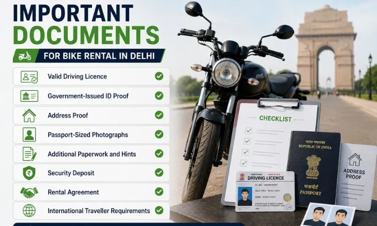 important documents for bike on rent in delhi