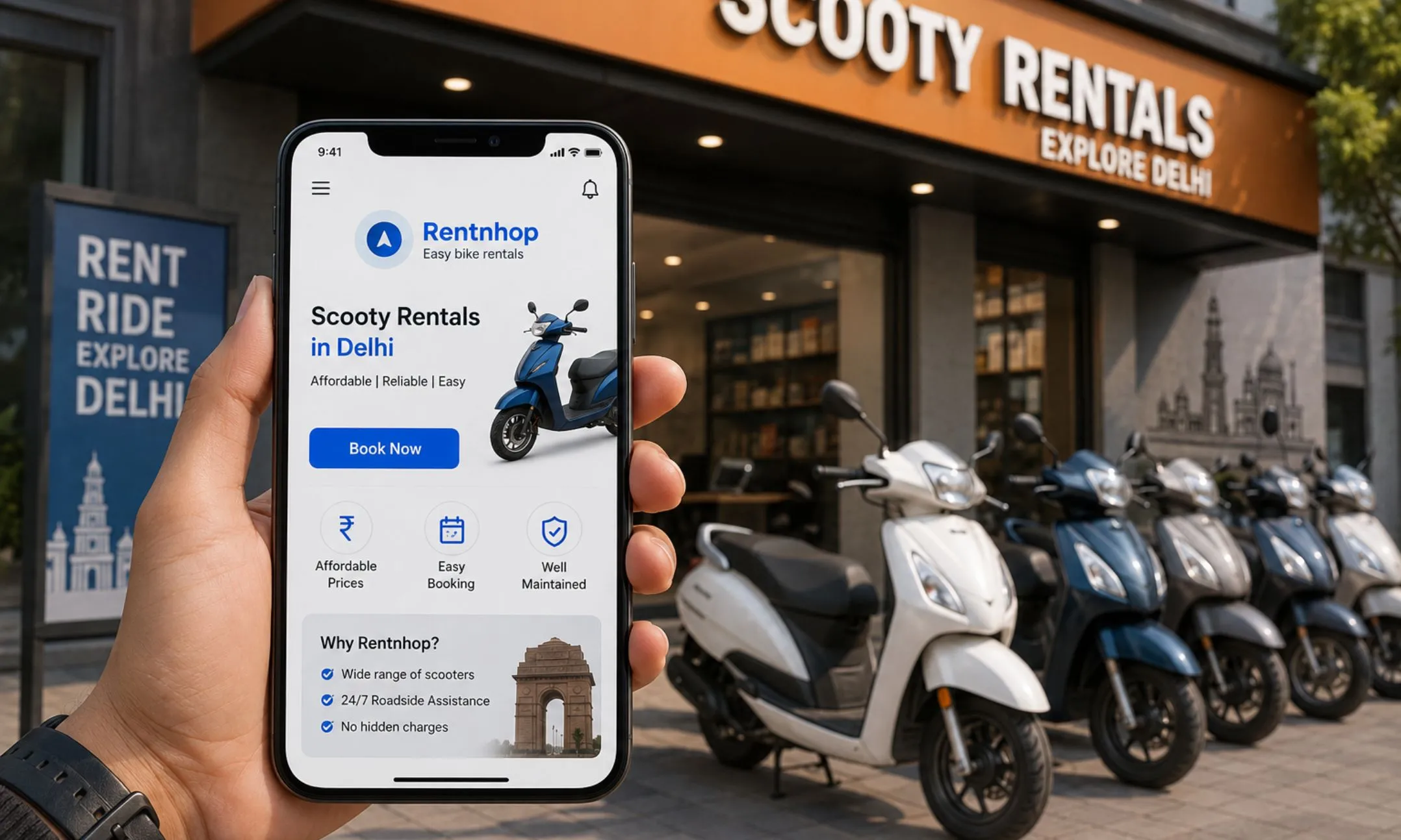 scooty rentals in delhi
