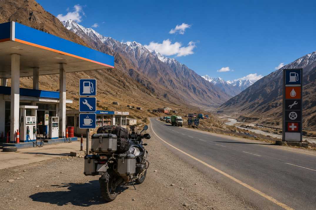 Fuel Stops and Service Points Delhi to Manali to Leh