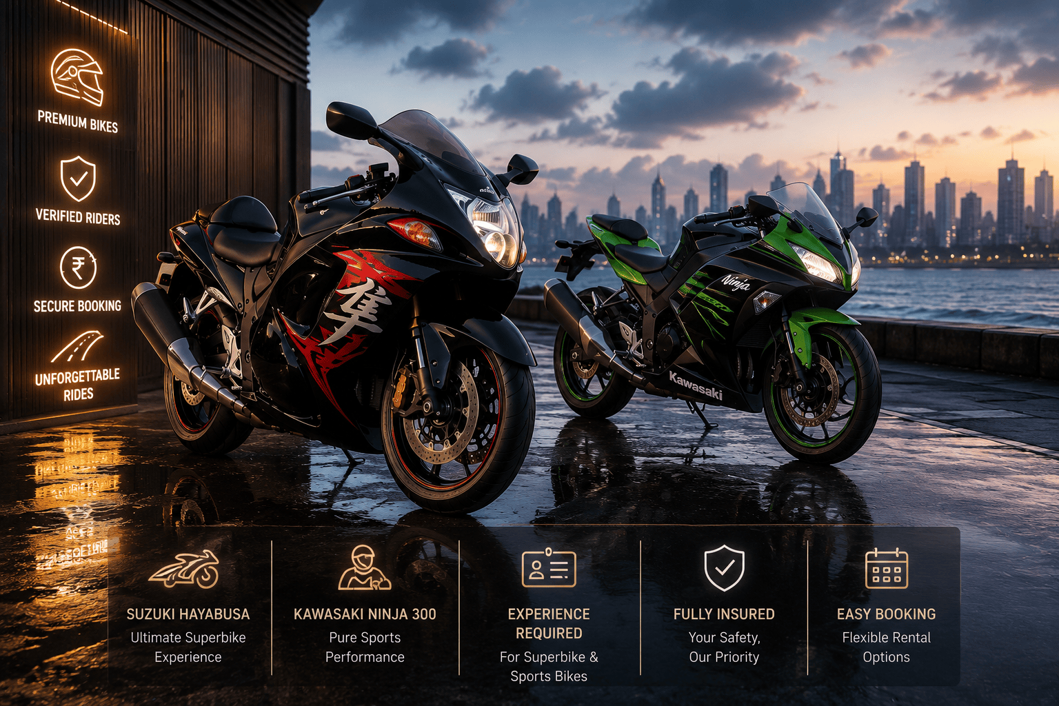 Hayabusa and Sports Bike Rental in Mumbai