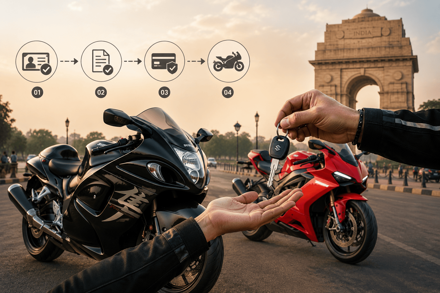 Hayabusa and Superbike Rental in Delhi - Eligibility and Process