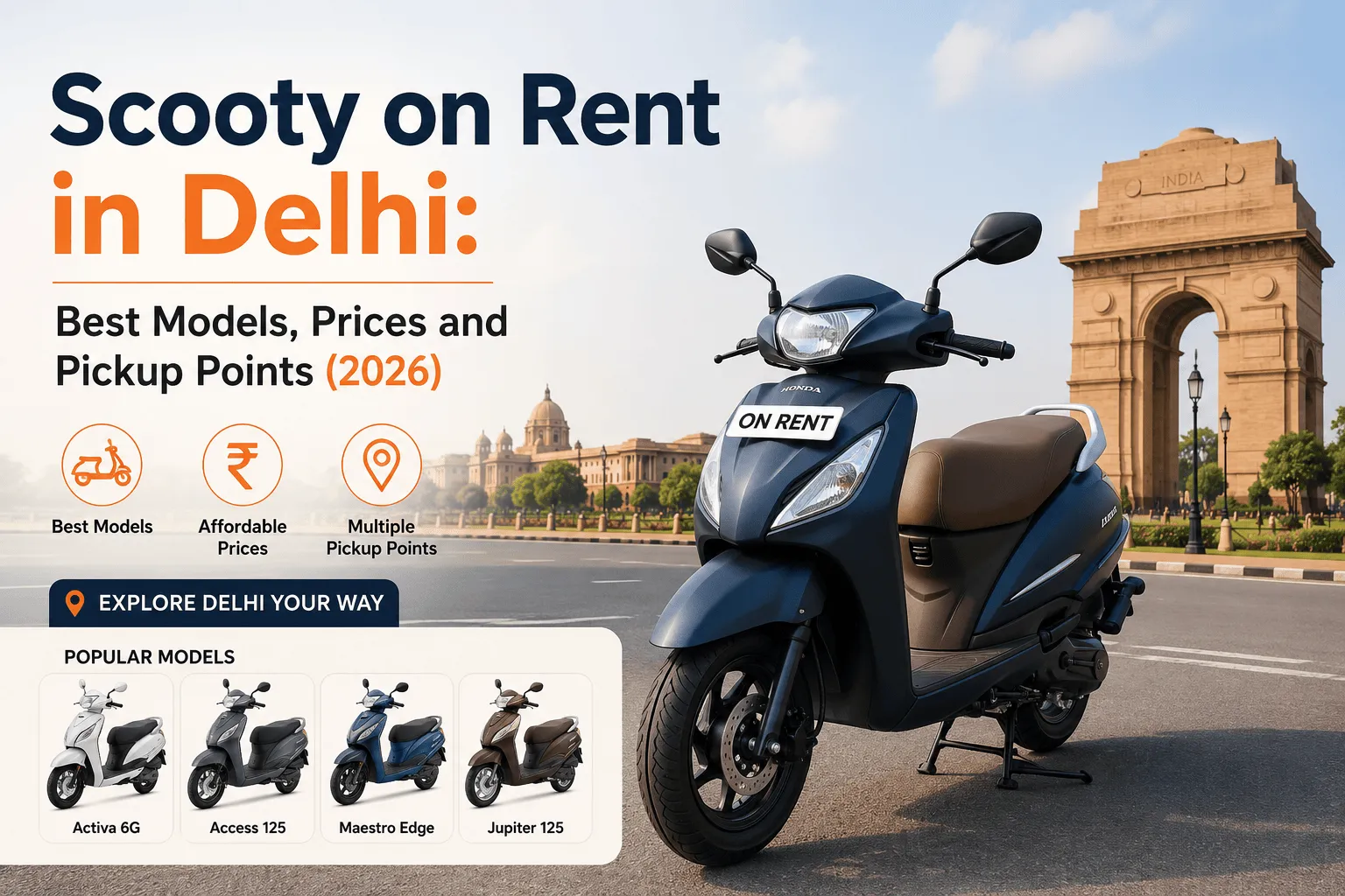 scooty on rent in delhi